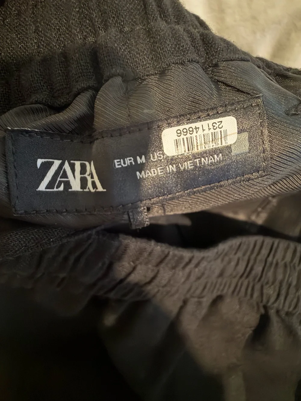 Zara Collection Black Linen Blend Straight-Leg Pants